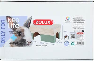 Productafbeelding Zolux Neolife Houten Huisje Konijn Groen - 40X25X20 Cm