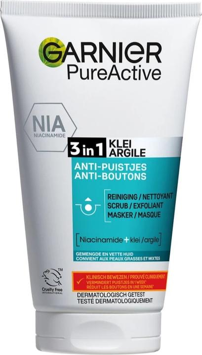 Garnier Skinactive Face Pureactive 3-In-1 - 150ml - Reinigung, Peeling, Maske (150 ml)