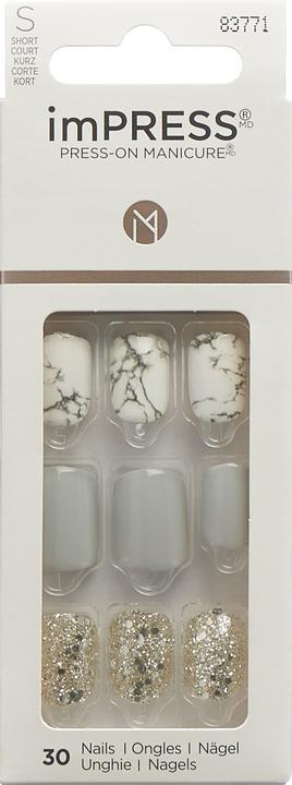 Produktbild KISS Kunstnägel-Set Knock Out 30 Stück (Kunstnägel, Weiss, Grau)