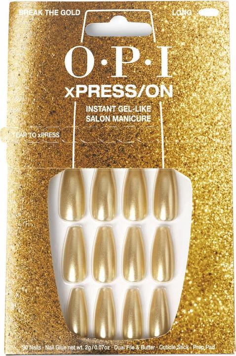 Immagine prodotto OPI xPRESS/ON Press On Nails Fino a 14 giorni di manicure in gel da salone Confezione vegana e (Unghie artificiali, Giallo)
