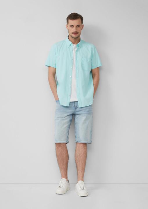 Produktbild S.Oliver Hemd Regular Fit: Kurzarmhemd mit Struktur-Streifen und Button-Down-Kragen (3XL)