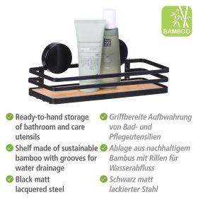 Actual product image Wenko Static-Loc® Alba shower basket steel, bamboo
