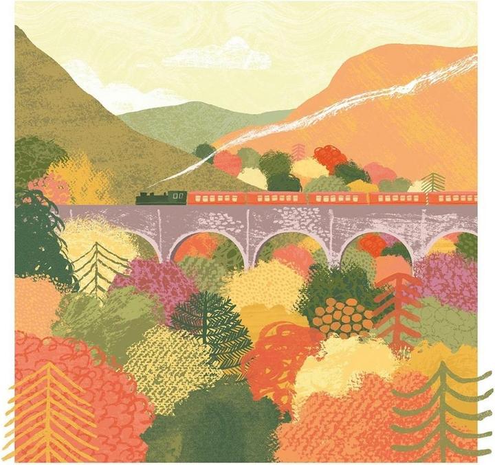 Actual product image Tall Boy Prints Autumn Train Print