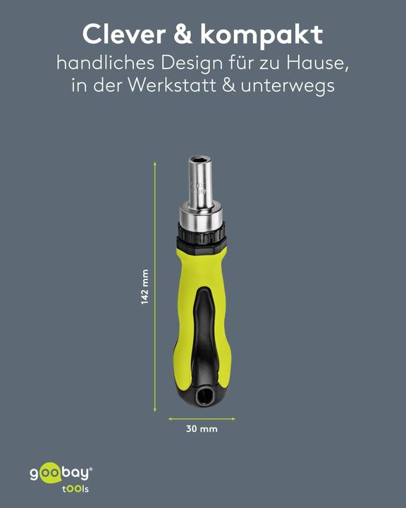 Produktbild Goobay Schraubendreher-Set mit 100-tlg. Bitsatz (Clutch, Tri-Wing)