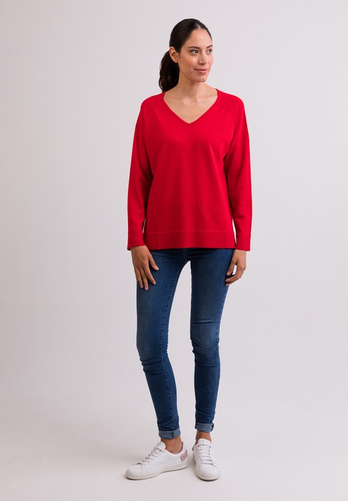 Actual product image Cash-Mere Kaschmir V-Ausschnitt Pullover mit Seitenschlitzen (XS)
