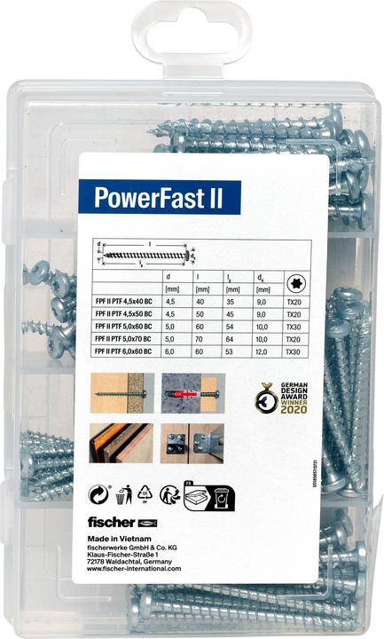 Actual product image Fischer Meisterbox PowerFast II PH VG TX (110 Screws per piece)