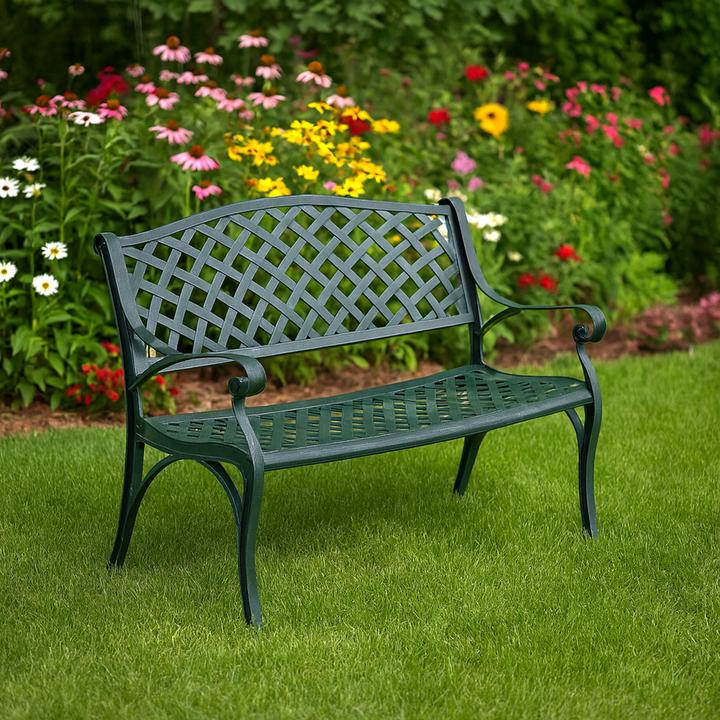 Actual product image Relaxdays Gartenbank Metall in Schwarz-Grün