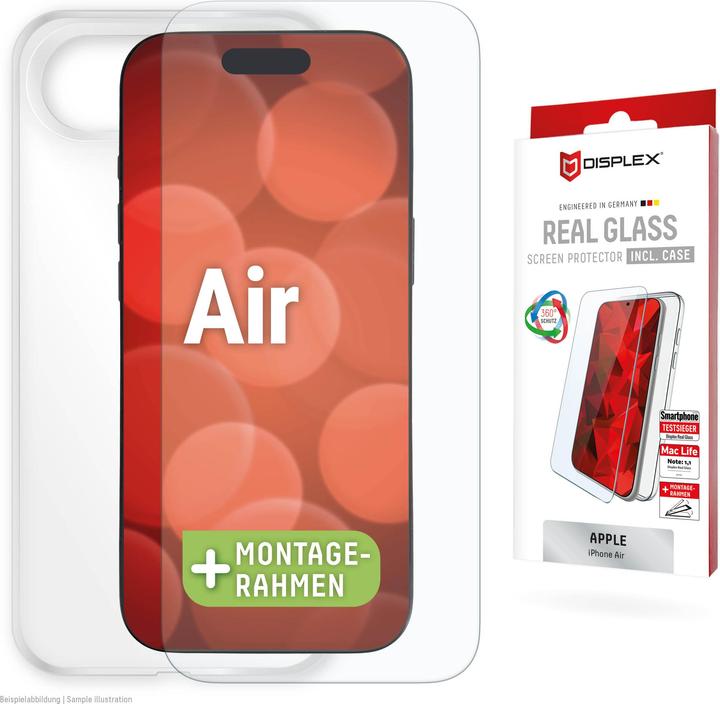 Displex Real Glass + Handyhülle (1 Stück, Apple iPhone Air)