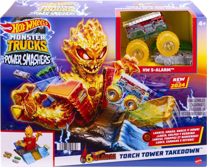 Mattel Monster Trucks 5 ALARM TORCH TOWER TAKEDOWN