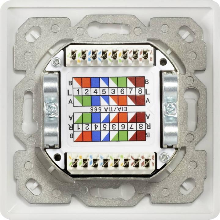 Actual product image Renkforce 2 port CAT 6 RAL9010 flush-mounted network socket