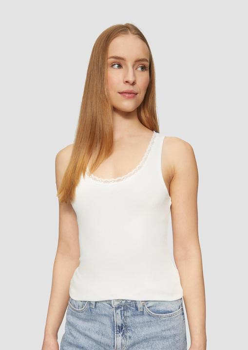 Image du produit S.Oliver T-Shirt Ripptop mit Spitze am Ausschitt (L)