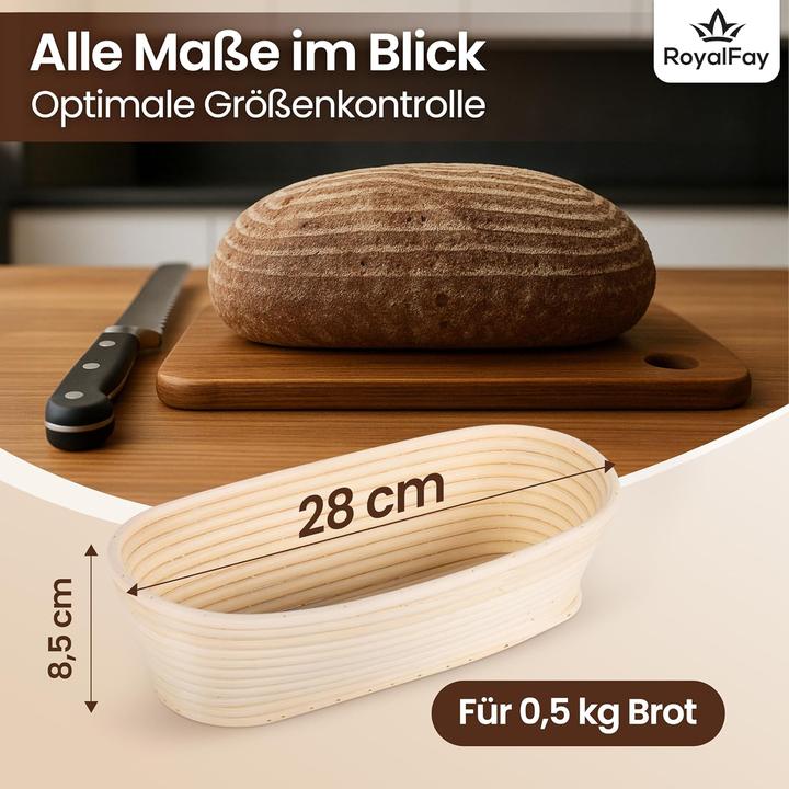Produktbild RoyalFay Gärkörbchen oval mit Leinengärtuch