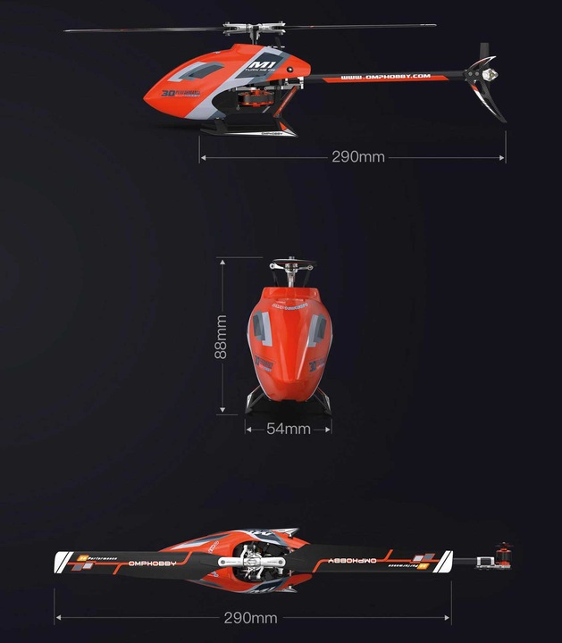 Produktbild OMPHobby OMP Heli M1 EVO orange mit Sender # OSHM0036