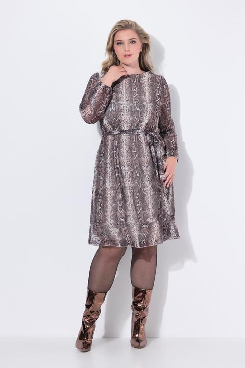 Produktbild Miamoda Meshkleid, A-Linie, Schlangenmuster, Jersey-Unterkleid (44)