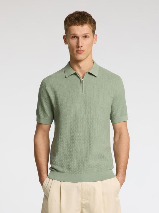Produktbild Selected Homme Slhcran Ss Knit Structure Half Zip Polo (M)
