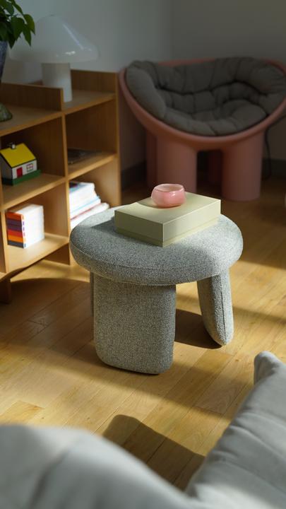 Image du produit Hübsch Rocco Pouffe Vert clair