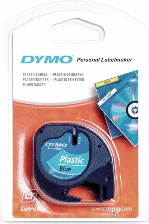 Actual product image Dymo Plastic ribbon black on blue (1.20 cm, Blue)