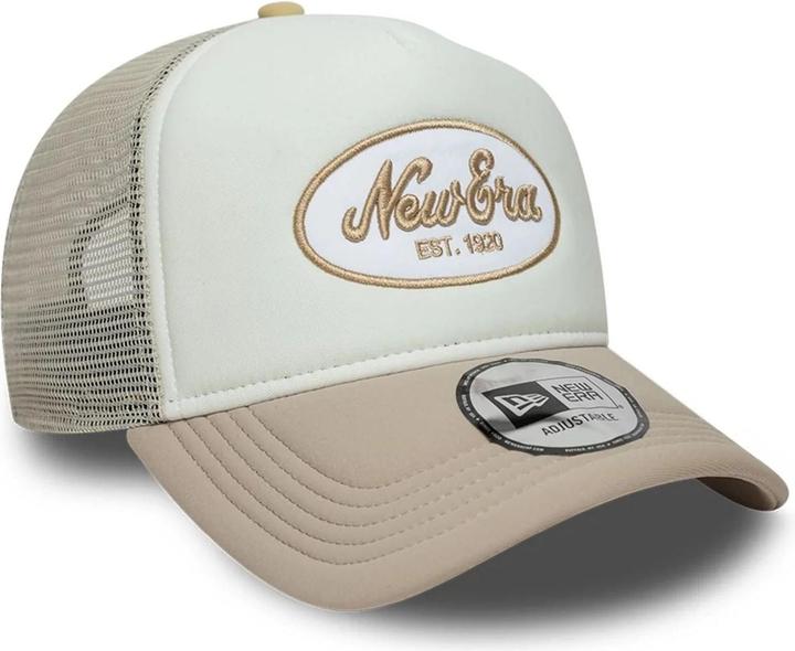 Produktbild New Era A-Frame Mesh Trucker Cap - FOAM Brand Patch beige