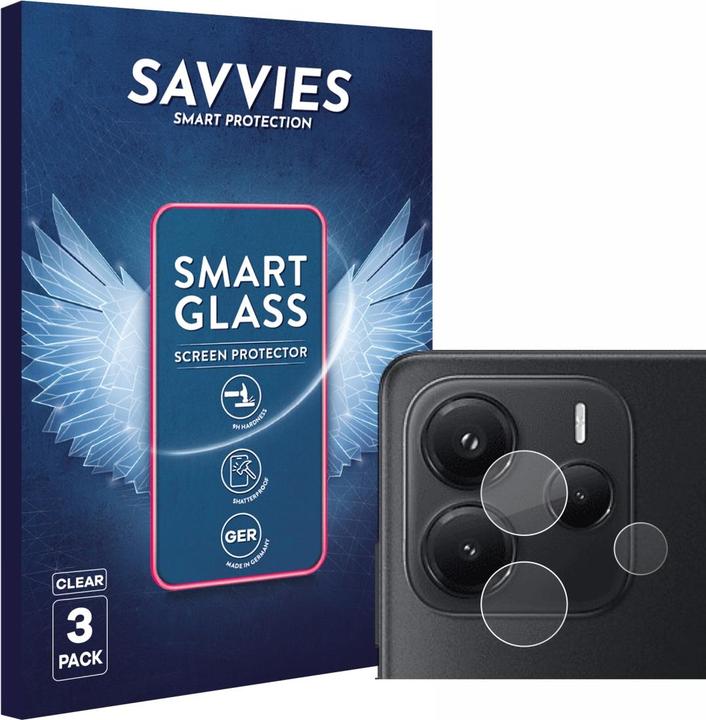 Image du produit Savvies Panzer Schutzglas für Xiaomi Redmi Note 14 (NUR Kameraschutz) Schutzfolie Displayschutz Display (3 pcs, Xiaomi Redmi Note 14)