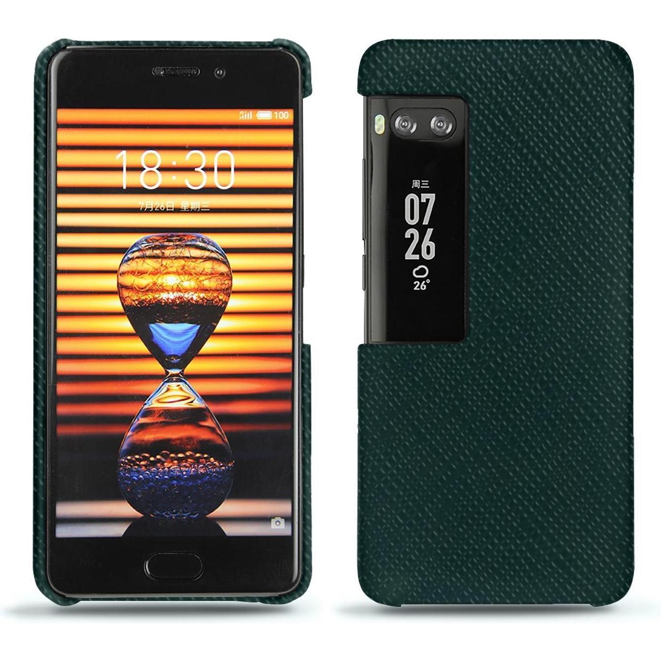 Noreve Lederschutzhülle (Meizu Pro 7 Plus), Smartphone Hülle, Grün