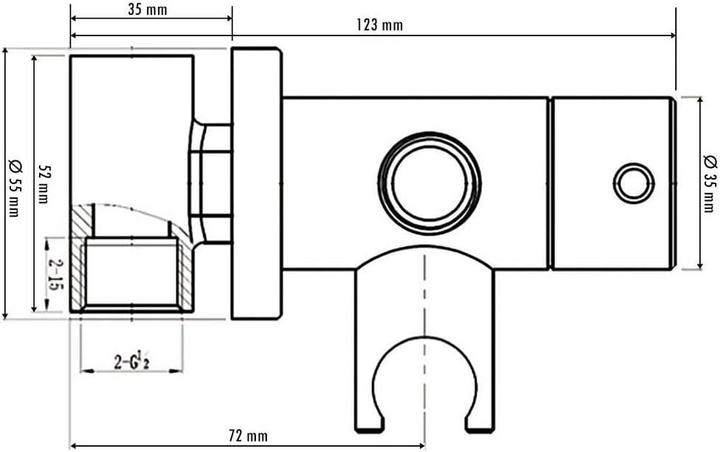 Image du produit Kibath Robinet WC rond avec douchette pour hygiène intime