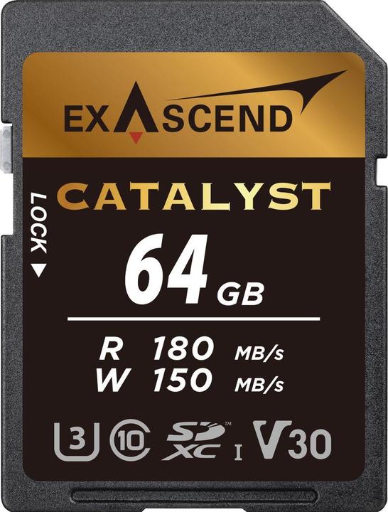 Actual product image Exascend Catalyst 64GB (UHS-I SD V30) (64 GB, SDXC, U3, UHS-I)