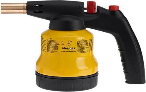 IVF Hartmann Lötbrenner / Kartuschenbetriebene Gebläselampe Piesoelektrische Zündung Idealgas + 4 Kartuschen