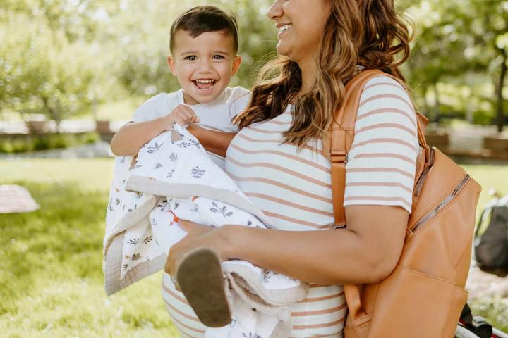 Actual product image little unicorn Cotton Muslin Baby Blanket - Forest Friends (120 x 120 cm)