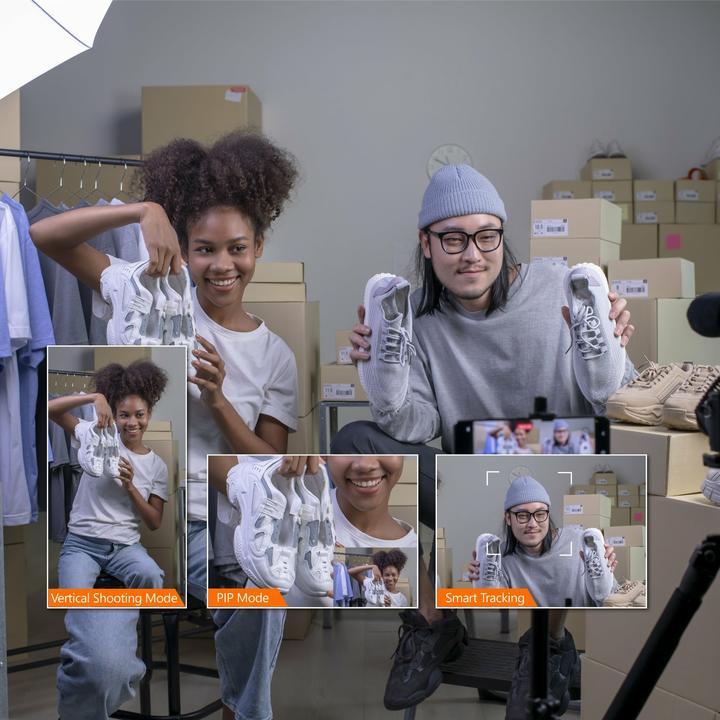 Actual product image j5Create JVU300 2K AI-Powered Webcam with Wireless Microphone and Auto-Focus, Black, 5 MP, 2560 x 14 (5 Mpx)