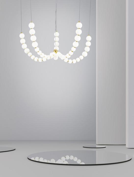 Produktbild Nova Luce PERLA LED Pendelleuchte Gold 125W Warmweiss 150x118cm dimmbar 9695203