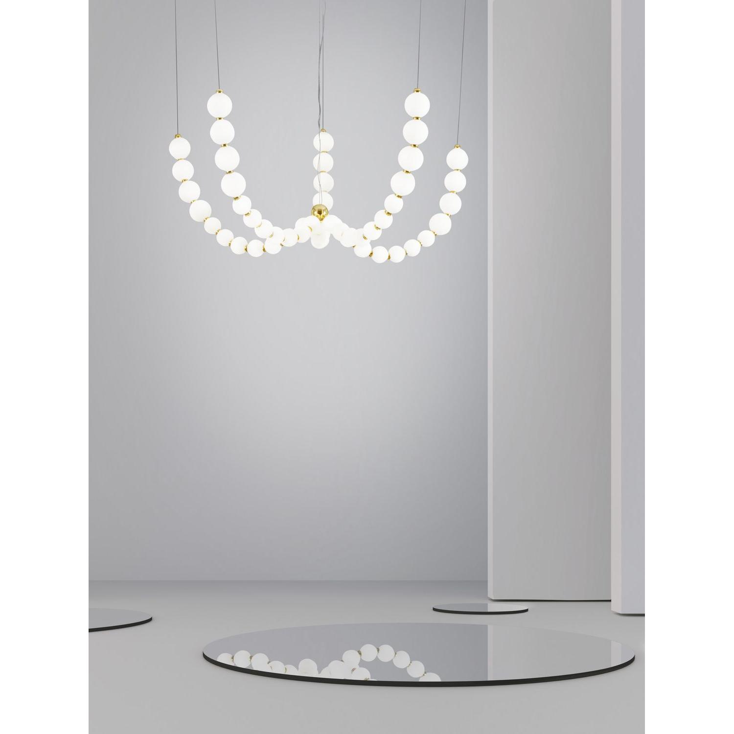 Thumbnail - Nova Luce, Pendelleuchte, PERLA LED Pendelleuchte Gold 125W Warmweiss 150x118cm dimmbar 9695203