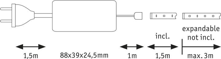 Actual product image Paulmann MaxLED 500 Stripe Set (Warm white, 150 cm, Indoor)
