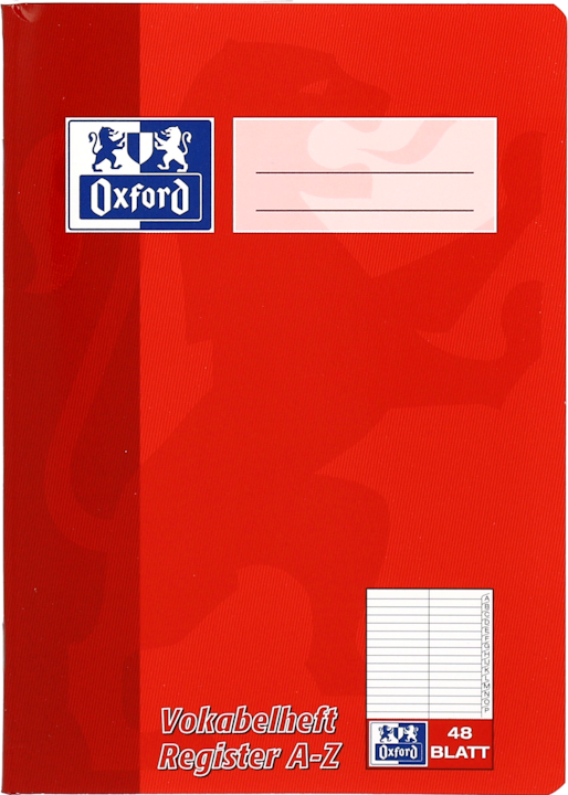 Immagine prodotto Oxford Libretto di vocabolario con indice A5, 48 fogli, w. indice A-Z, 90 g/m² (A5, Rigatura speciale, Copertina morbida)