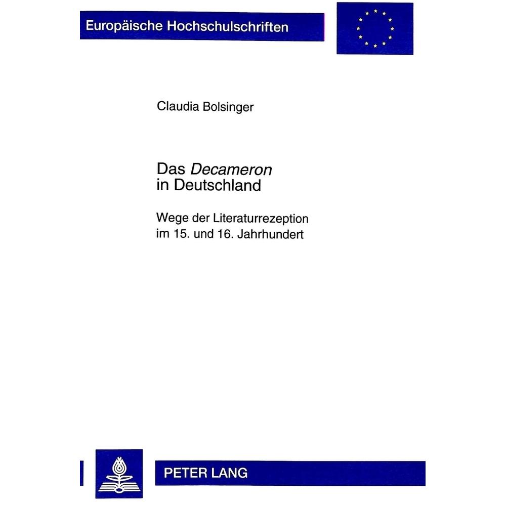 Das «Decameron» in Deutschland, Fachbücher von Claudia Bolsinger