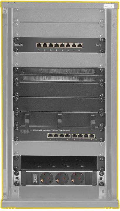 Produktbild Digitus Netzwerk-Set 254 mm (10") - 12HE, 312 x 300 mm (B x T) (5.71 HE, 10 Zoll Rack)