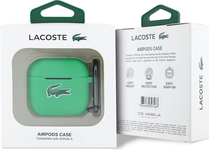 Productafbeelding Lacoste LCA4SLON AirPods 4 cover green Silicone Croc Logo