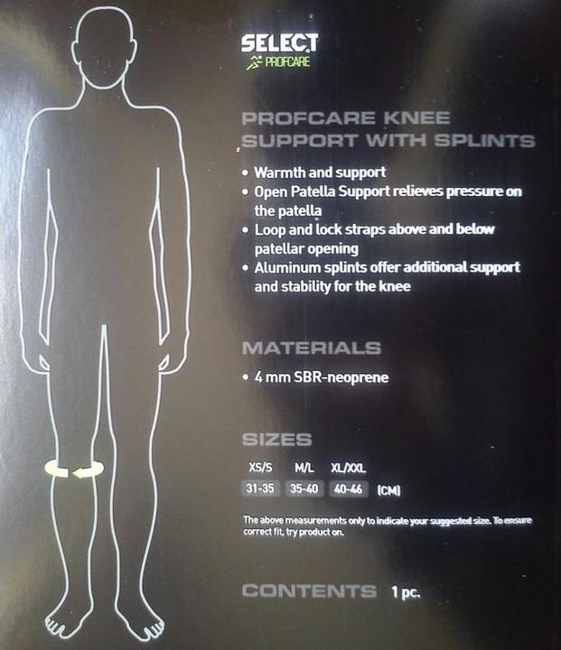 Produktbild Select Kniebandage Mit Seitenschienen Profcare (S, Knieschoner, Einzelstück)