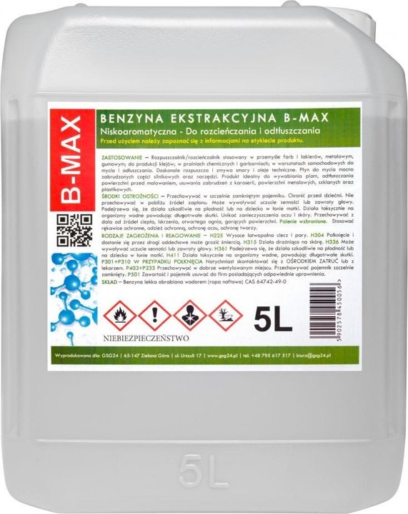Produktbild Gsg24 Geruchloses Extraktionsbenzin B-MAX 5L