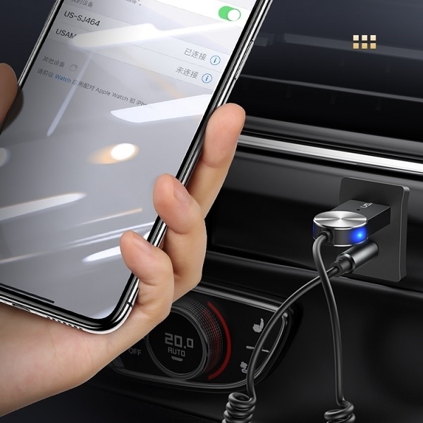Productafbeelding Usams Audio Bluetooth 5.0 USB-AUX adapter SJ464JSQ01 (US-SJ464) (Zender en ontvanger)