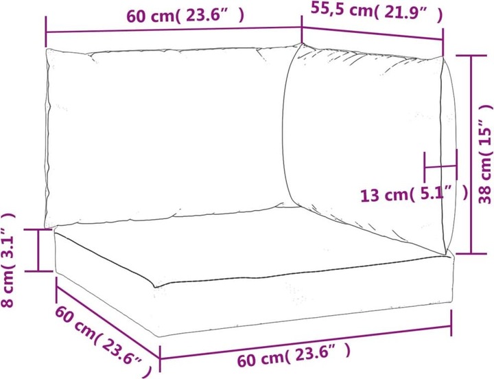 Actual product image VidaXL 10-piece garden lounge set with cushions (60 x 60 x 8 cm)