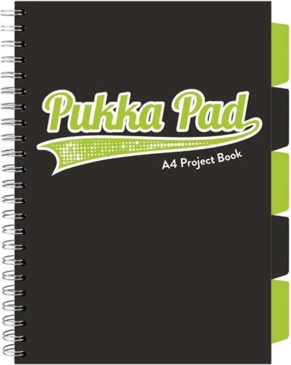 Pukka Projektbuch Schwarz A5/100K kariert schwarz (3 Stk.) (A5, Kariert, Harter Einband)