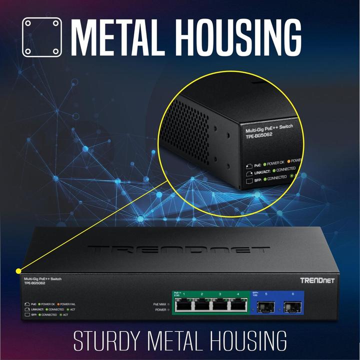 Produktbild Trendnet 6-PORT 2.5G GAN POWER POE++ (6 Ports)