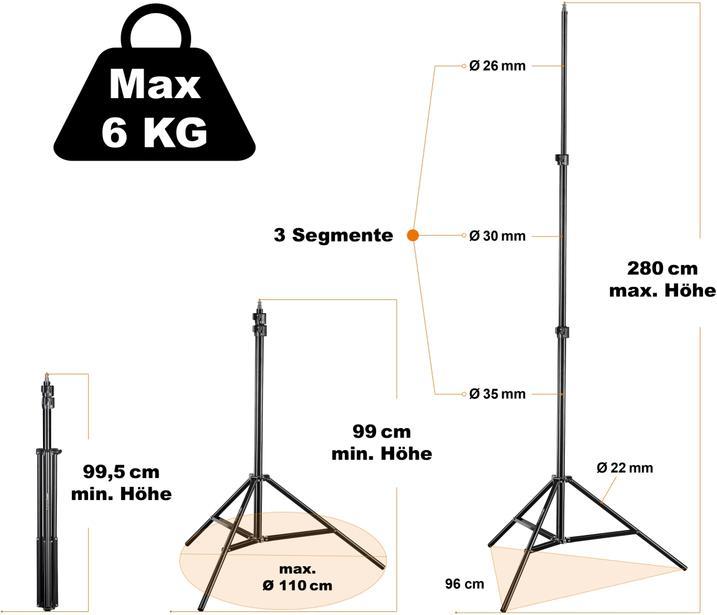 Actual product image Walimex pro pro FW-806 lamp tripod AIR (280 cm, 6 kg)
