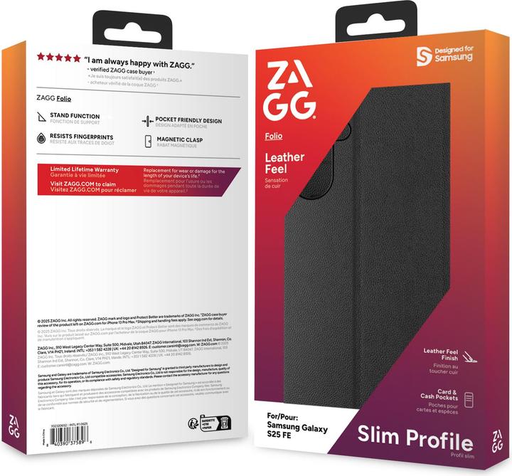 Actual product image Zagg Folio Case For Galaxy S25 FE (Samsung Galaxy S25 FE)