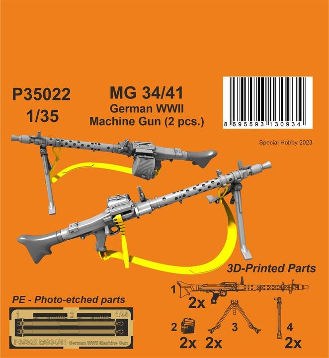 Immagine prodotto CMK MG 34/41 Mitragliatrice tedesca della seconda guerra mondiale (2 pezzi) 1/35