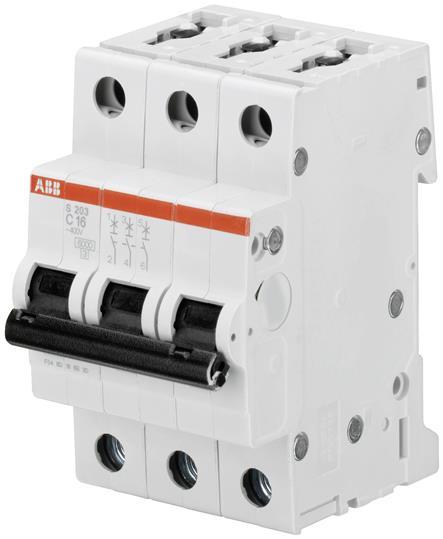 Immagine prodotto ABB S203-C1,6 Interruttore automatico 1,6A per M compatto tripolare