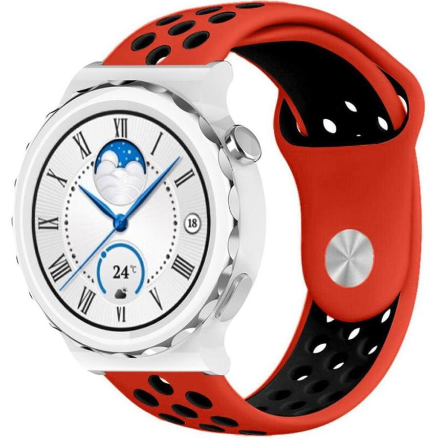 Thumbnail - Strap-it Sportarmband (Silikon), Uhrenarmband, Schwarz, Rot, Mehrfarbig