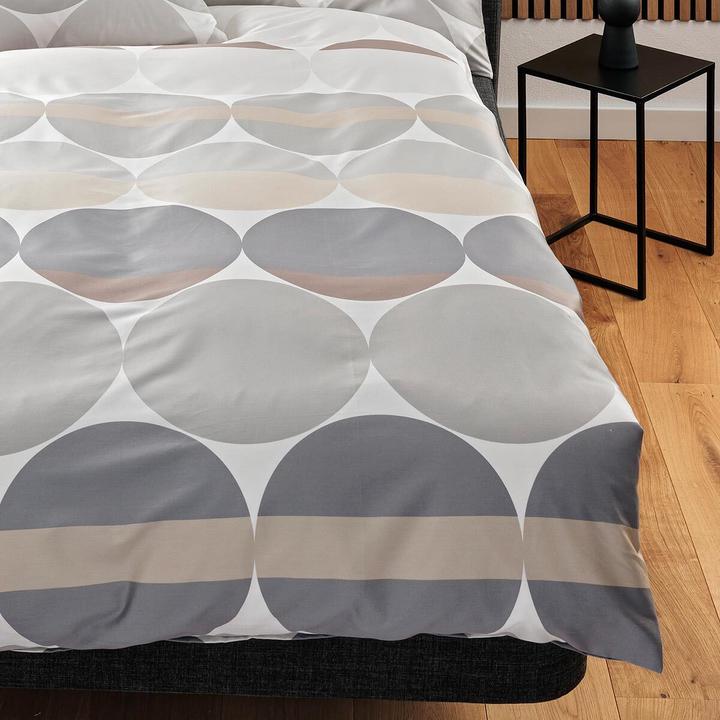 Produktbild Janine Mako-Satin Bettwäsche J.D. 87104 grau sand (155 x 220 cm, 80 x 80 cm)