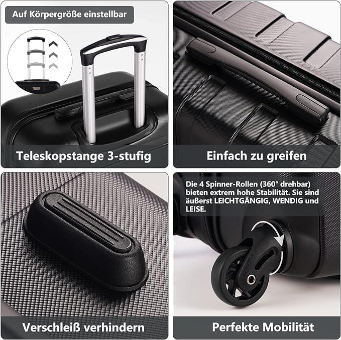 Image du produit Coolife 2-teiliges Hartschalenkoffer-Set (60 l)