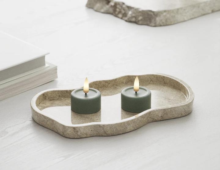 Deluxe Homeart Bougies à réchaud LED Sauge verte (2 x)